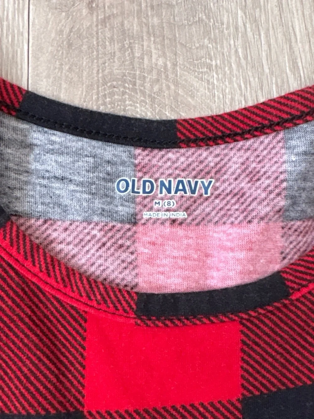 Old Navy Girls Size 8 Long Sleeve Dress Red Buffalo Check Plaid